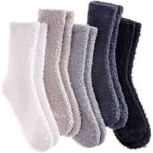 5/6 Pairs Womens Super Soft Fuzzy Plush Warm Winter Home Sleeping Slipper Socks